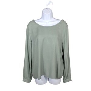 Cloth & Stone Womens Top Small‎ Tie Back Long Sleeve Seafoam Oversized Office